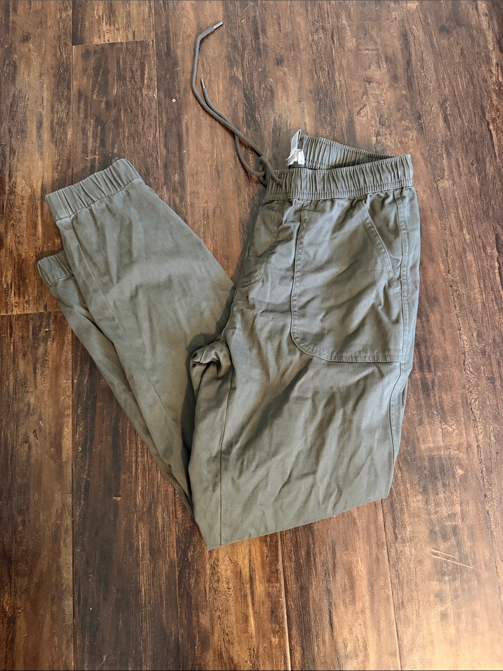 Women’s Olive Green Drawstring Jogger Pants